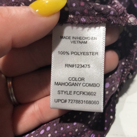 French Connection purple polka dot sleeveless blouse size xs - Picture 10 of 10